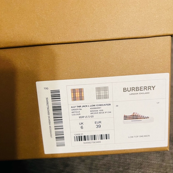 Burberry Jack Checked Sneakers****SOLD******** - Picture 5 of 11